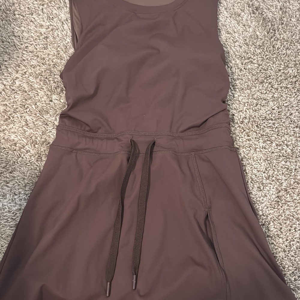 Brown Athletic Dress with Drawstring Waist